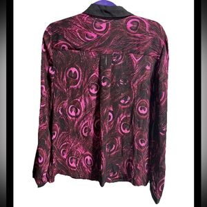 MICHAEL KORS Women Size 14 Multicolor Collared Button Up Shirt